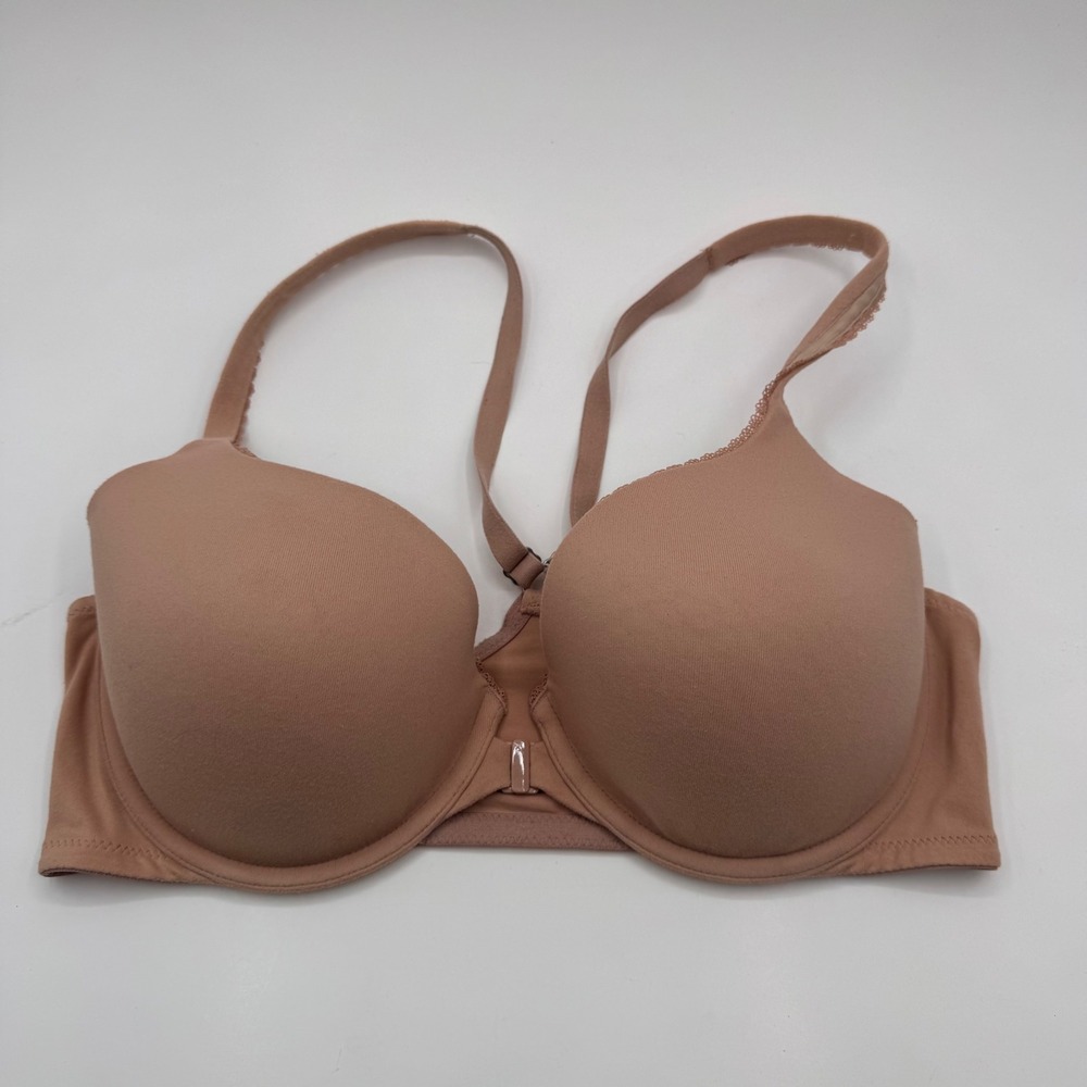 Victorias Secret Body by Victoria Racerback Demi Bra Tan Nude 36D Front Close